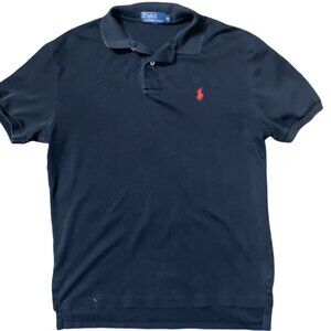 Sz.M*POLO Ralph Lauren*Black Polo Shirt W/ Red Logo
